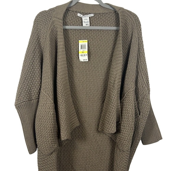 American‎ Rag Cie Cinder Cocoon Neutral Cardigan Sweater M/L Open Front NWT - Picture 4 of 11